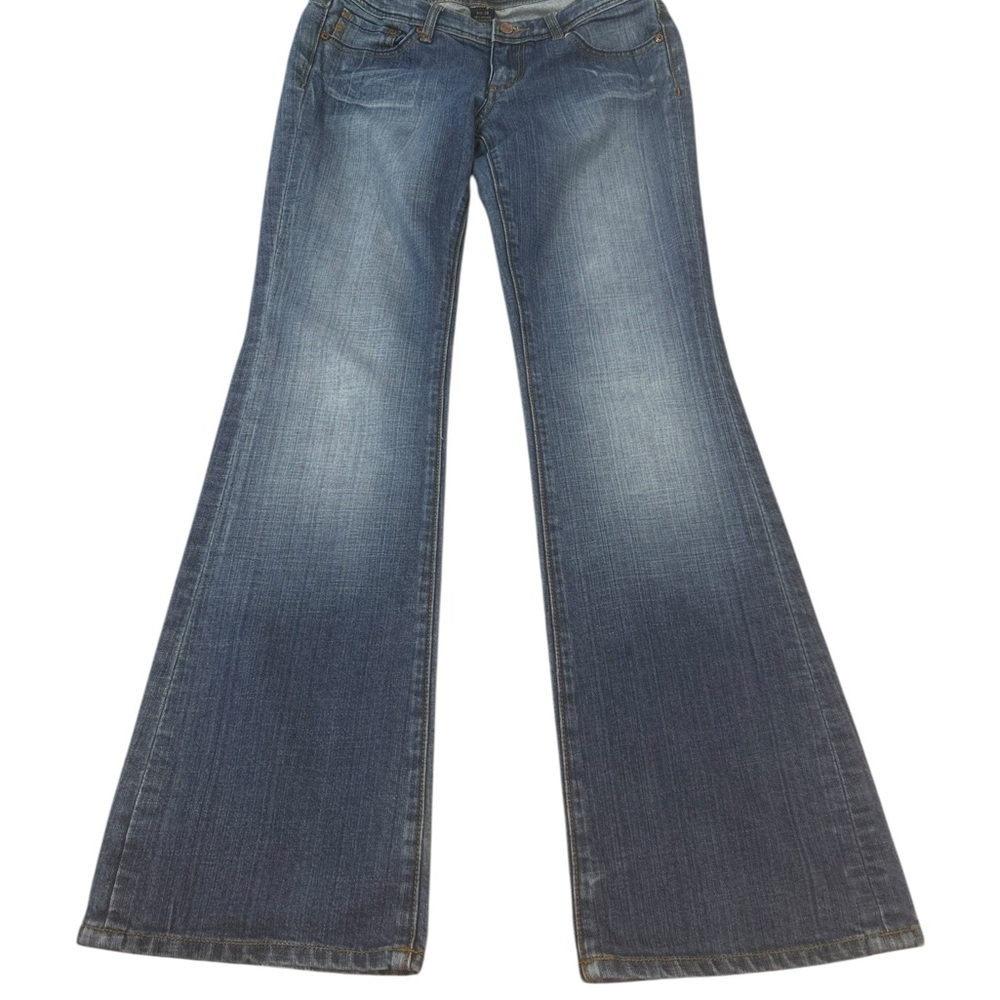 Vintage Y2K Seven7 women’s sz 28  jeans Rhinestone Flare Low Rise Bootcut blue - Picture 15 of 16